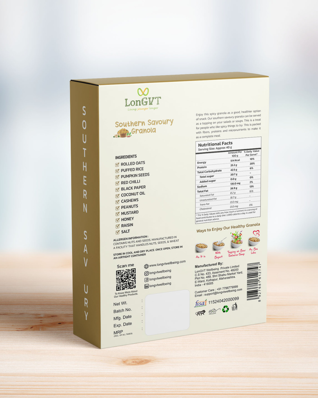 SOUTHERN SAVOURY GRANOLA 340 gm